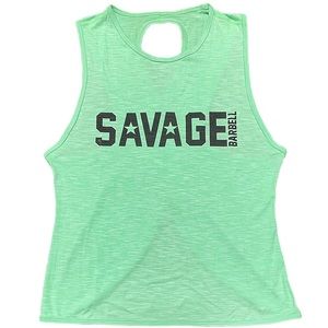 SAVAGE BARBELL CROSSBACK TANK - SEA FOAM
